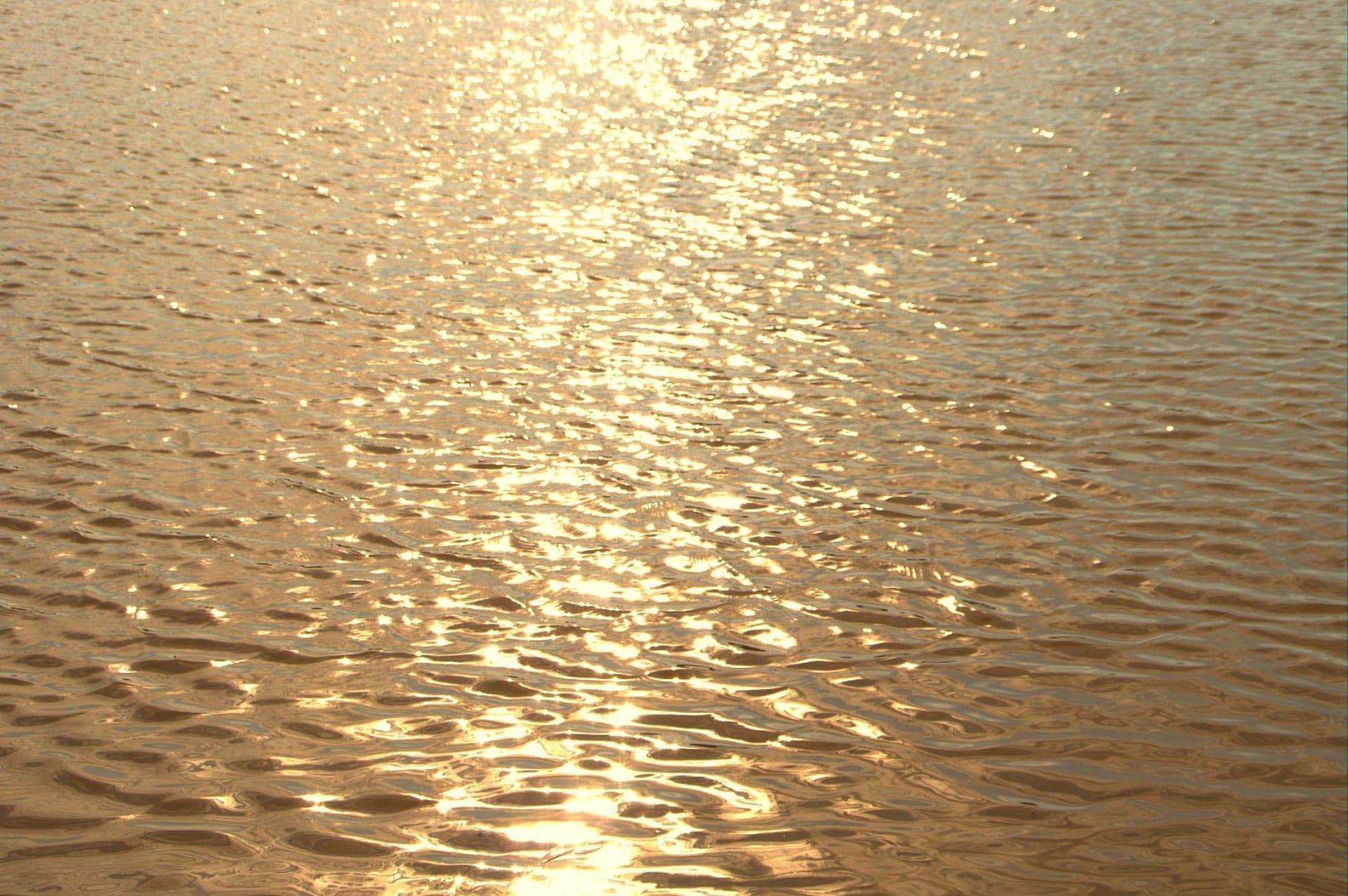 Рябь на воде. Текстура воды. Море с золотом.